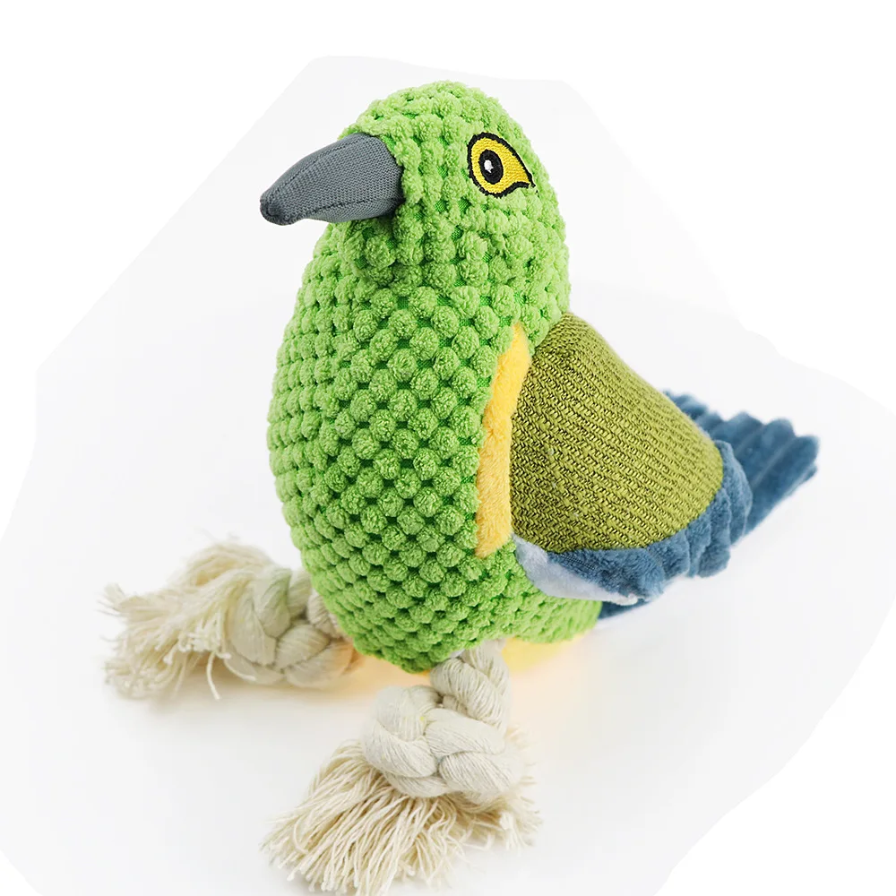 Stuffed Bird Shaped Squeaky Durable Soft Cotton Plush Interactive Bite-Resistant Pet Chew Toys