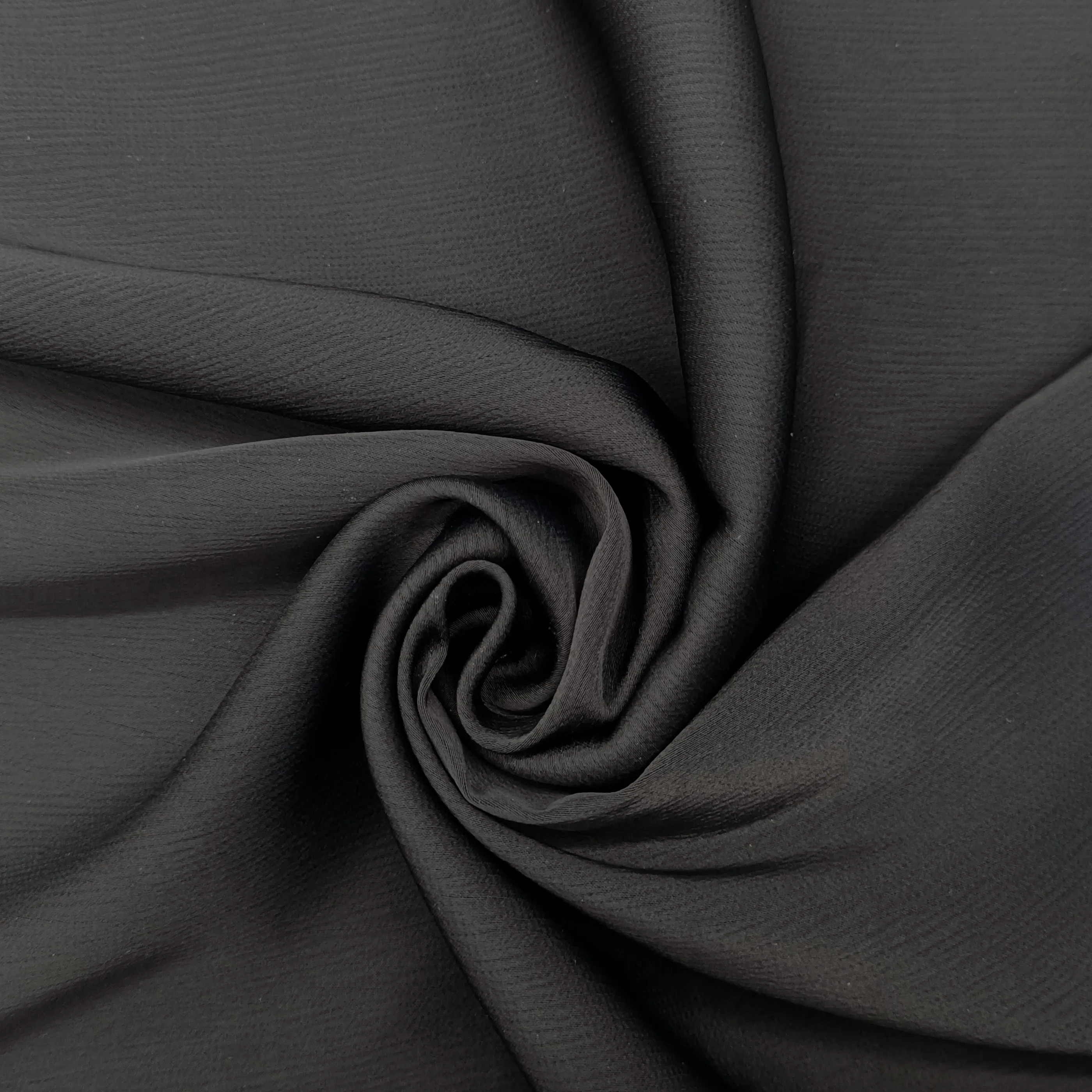 Dubai Muslim 100% Polyester Chiffon Black Turkey Abaya Dress  Ant Crepe Fabric