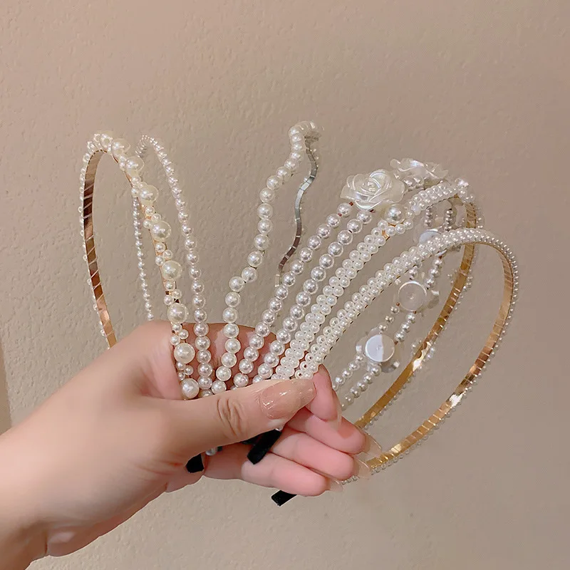 Стильная Жемчужная Повязка На Голову модный аксессуар для волос для йоги для девочек и женщин