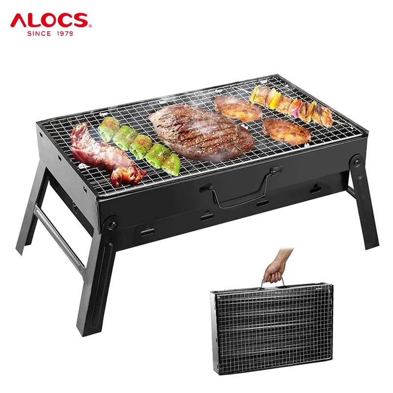 Alocs Portable Barbecue BBQ Grill Outdoor Wood Stove parrillas para barbacoa Picnic Garden Backyard Camping Charcoal Grills