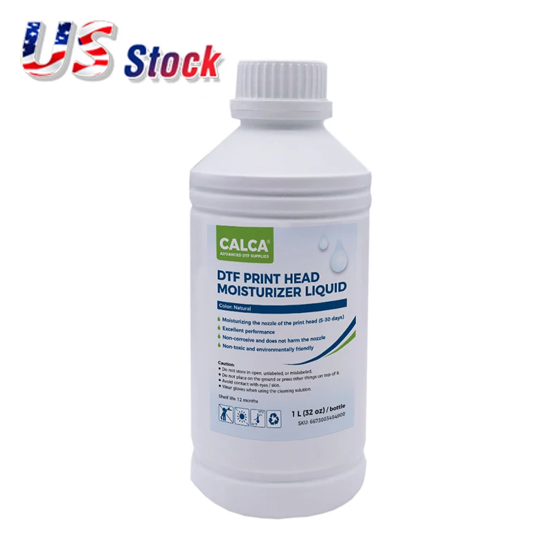 CALCA Wholesale Direct to Transfer Film Printhead Moisturizing Liquid Bottle of 1L DTF Printhead Moisturizing Liquid US Stock