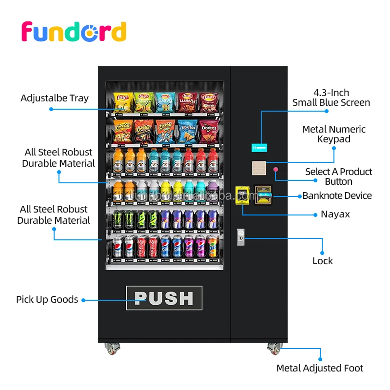 Fundord Trends Smart Snack Beverage Combo Vending Machine for Foods and Drinks