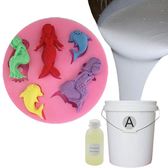 Отличная флюдность легко де-плесень Низкая вязкость RTV-2 Жидкая силиконовая резина для литья смолы