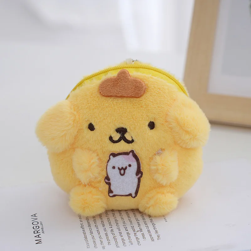 10Cm Kawaii Sanrioed Plush Keychain Bag Keroppi Kuromi Badbadtz-Maru Hellokittys My Melody Pachacco Plush Coin Purse Bag Pendant