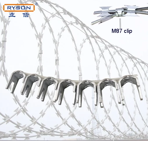 Clinching clips CL-37 m87 size for razor wire production
