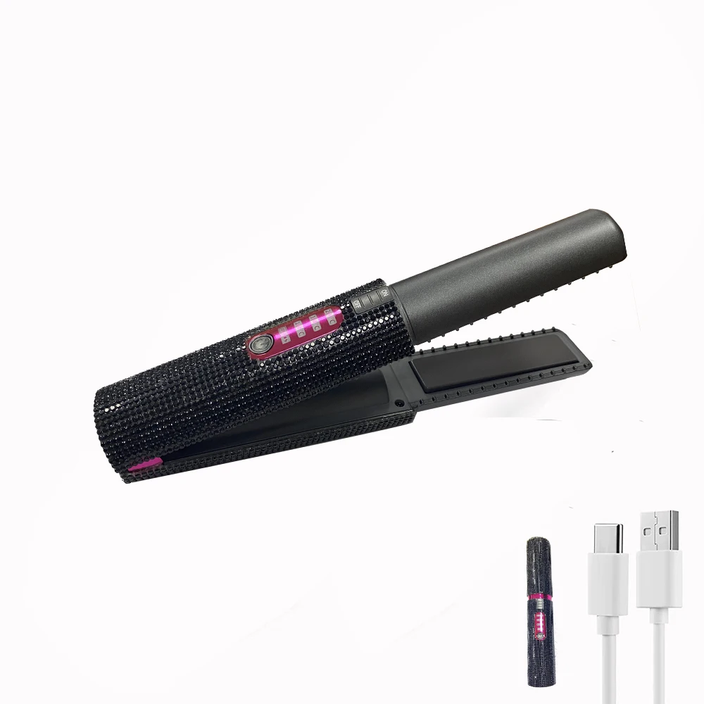 Professional Hair Straighteners Custom Color Titanium Hair Straightener Luxury Wireless  Rechargeable Private Label Flat Iron