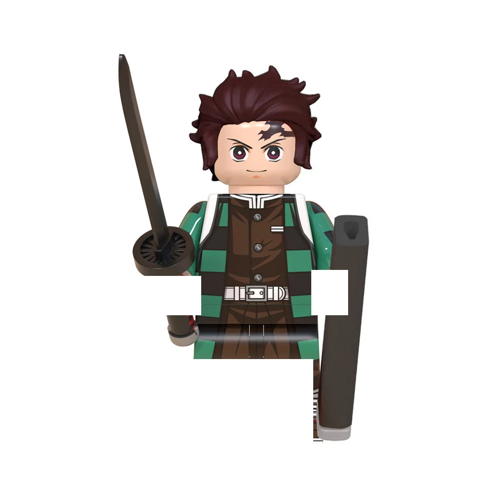 Promotional Gifts Cartoon Anime Demon Slayer Tanjirou Nezuko DIY Building Block Dolls Mini Action Figure Capsule Toys Wholesale