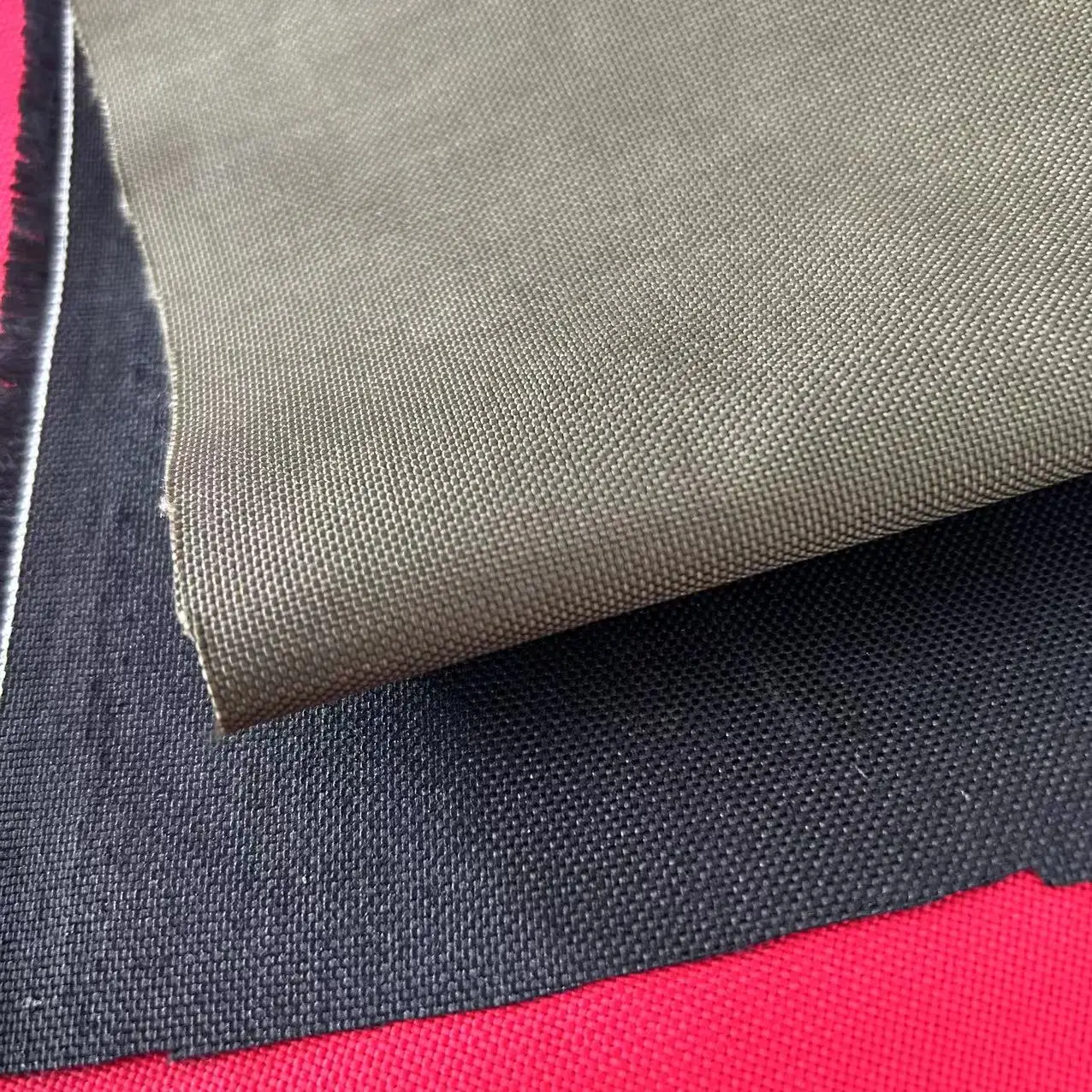 500D 1000d 1050d nylon cordura fabric green color for backpack tent tear resistant waterproof manufacture 300gsm pu coated