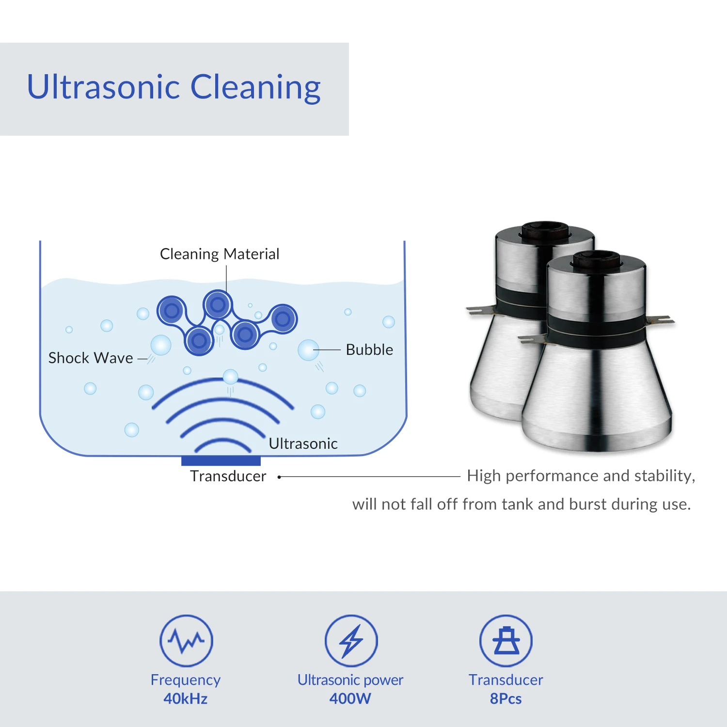 GT SONIC 400W 40K Laboratory Ultrasonic Cleaner 22L Ultrasonic Cleaning Machine for Parts
