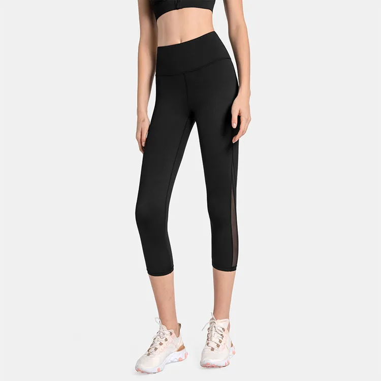 Wholesale Custom Logo Gym Leggings Exercise Sublimation Yoga Pants Women Mesh Legging Fitness Sports Pants