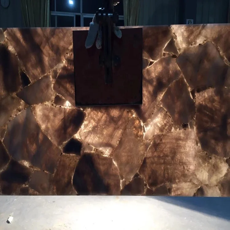 Natural gemstone Smoky Crystal brazilian brown granite