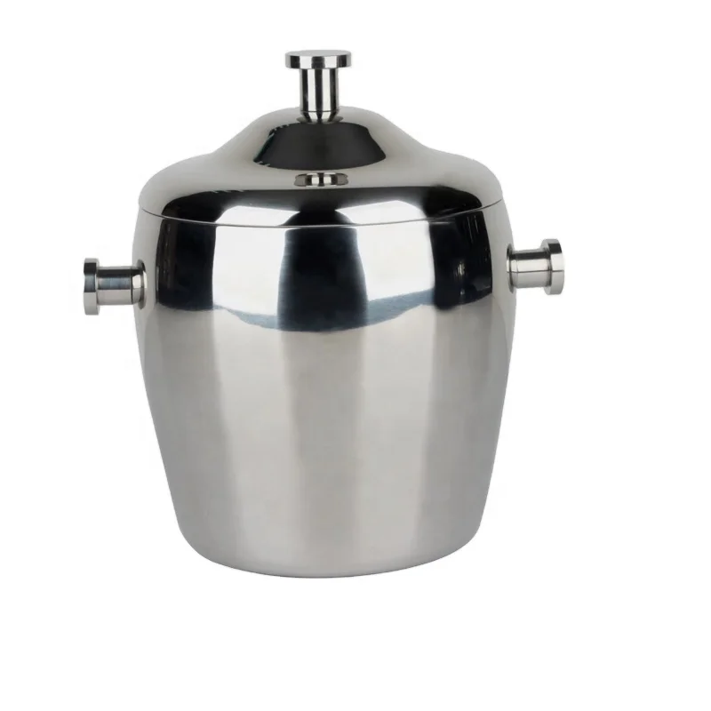 Высококачественное металлическое ведро для льда из нержавеющей стали с двойными стенками