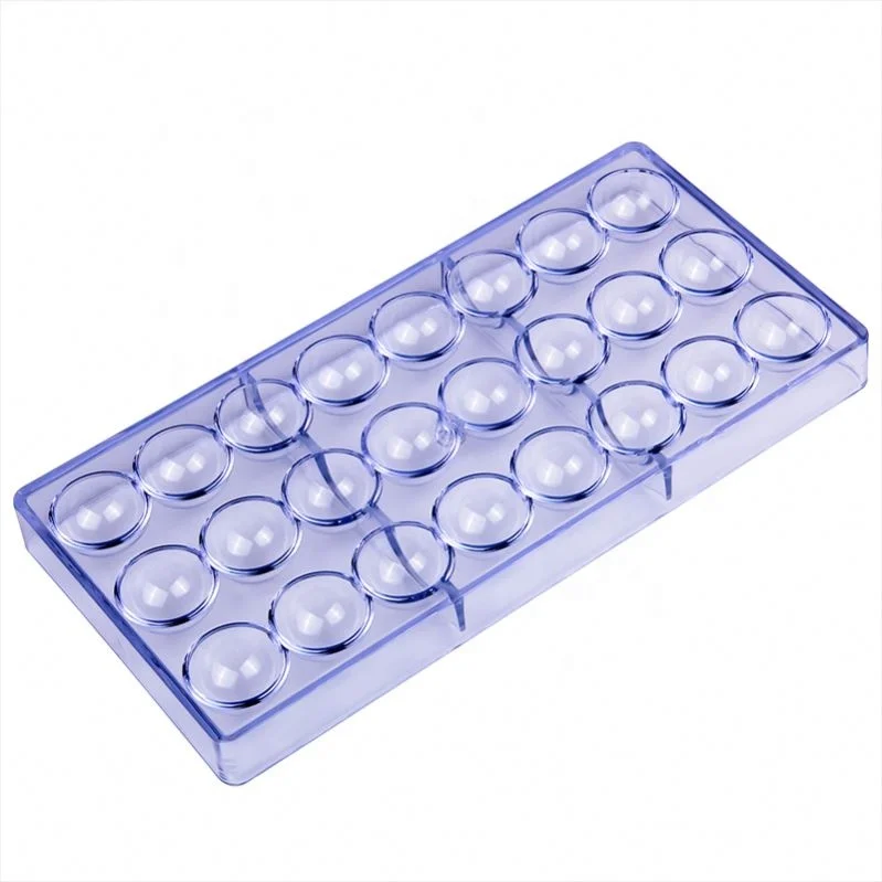 Circle Shape 24 Cavity Fondant Cake Candy Moulds 3D Clear Plastic Chocolate Mold For Baking