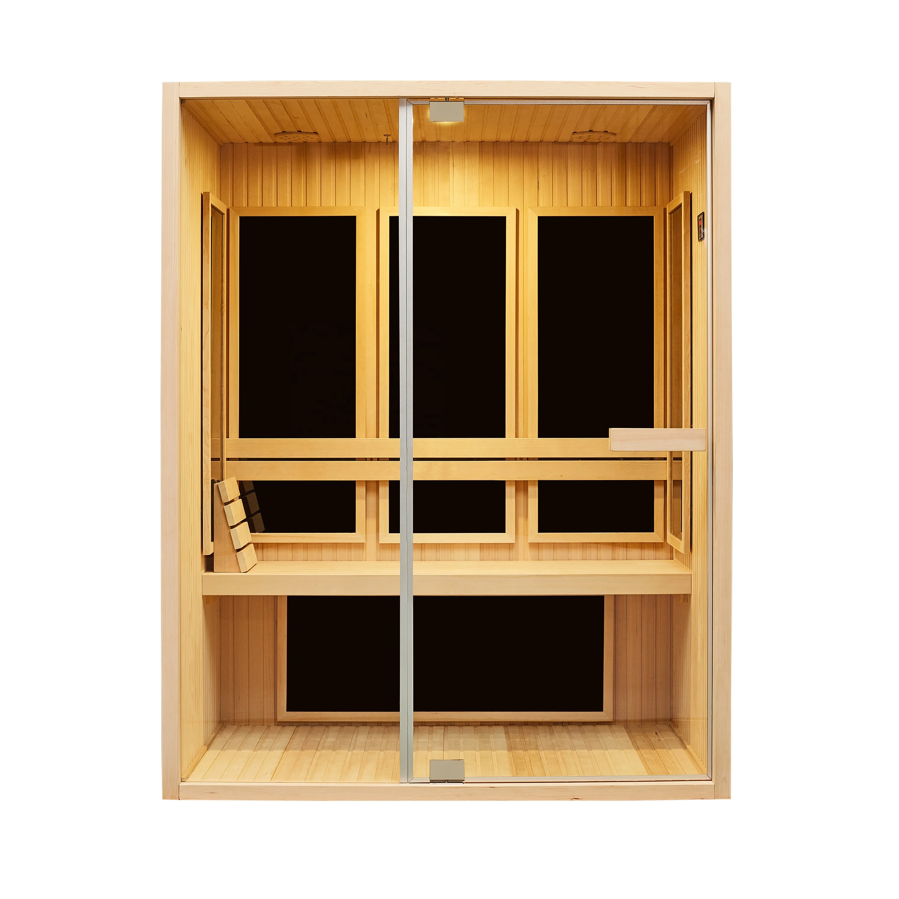 MEXDA Deluxe Home Use Solid Wood Cedar Sauna Steam Sauna House 3 Person Dry Infrared Sauna WS-1807(1500mm)