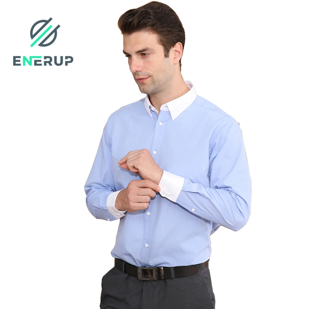 Enerup Wholesale Camisa De Vestir Hombre Manga Larga Cotton Kemeja Baju Pria Outdoor Men Copper Shirt