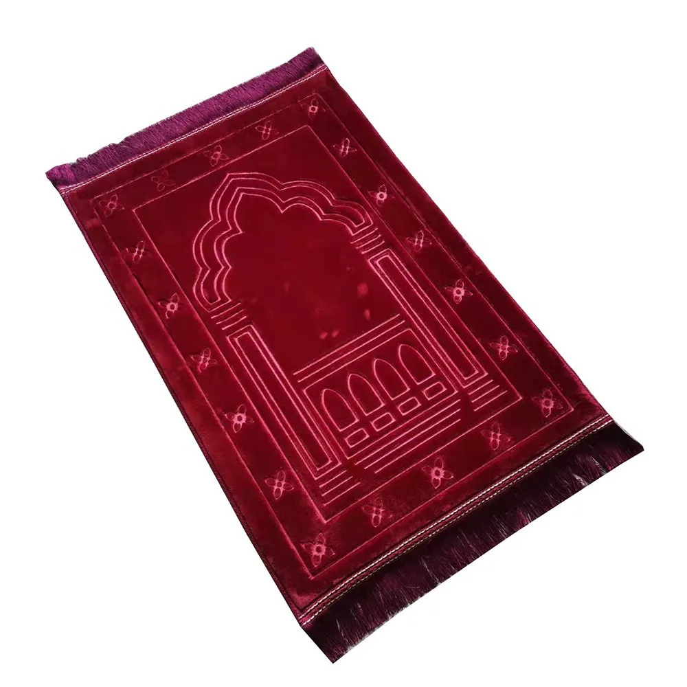 Manufacturer Wholesale Carpet Rashel Pilgrimage Soft Thickened Solid Color Embossed Prayer Mat Soft Anime Bamboo Throws