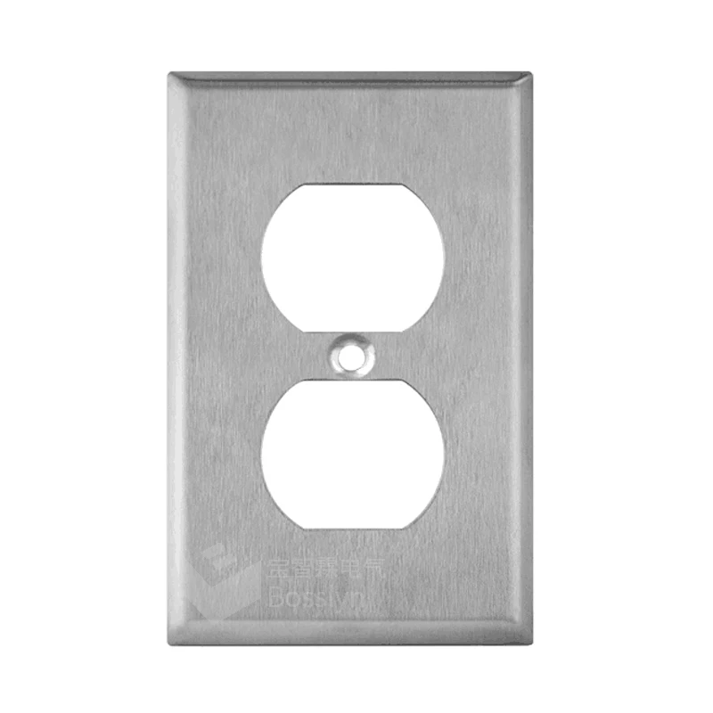 Duplex Receptacle US Metal Wall Plate, Stainless Steel Switch Outlet Cover,10A 125V,UL Listed
