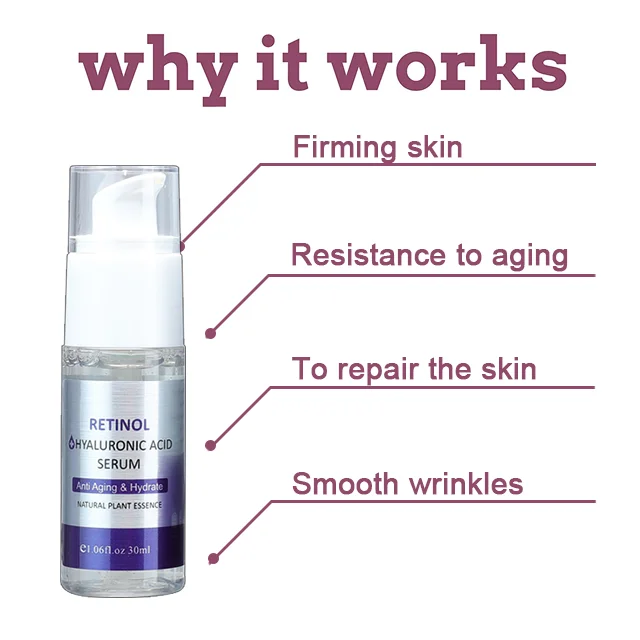 
High Quality Face Antioxidation Retinol Hyaluronic Acid Serum 