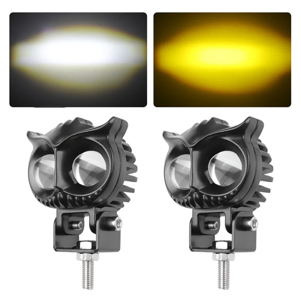 Led Motorcycle Fog Light Head Light Headlight Led Auxiliary Two Color External Working Light