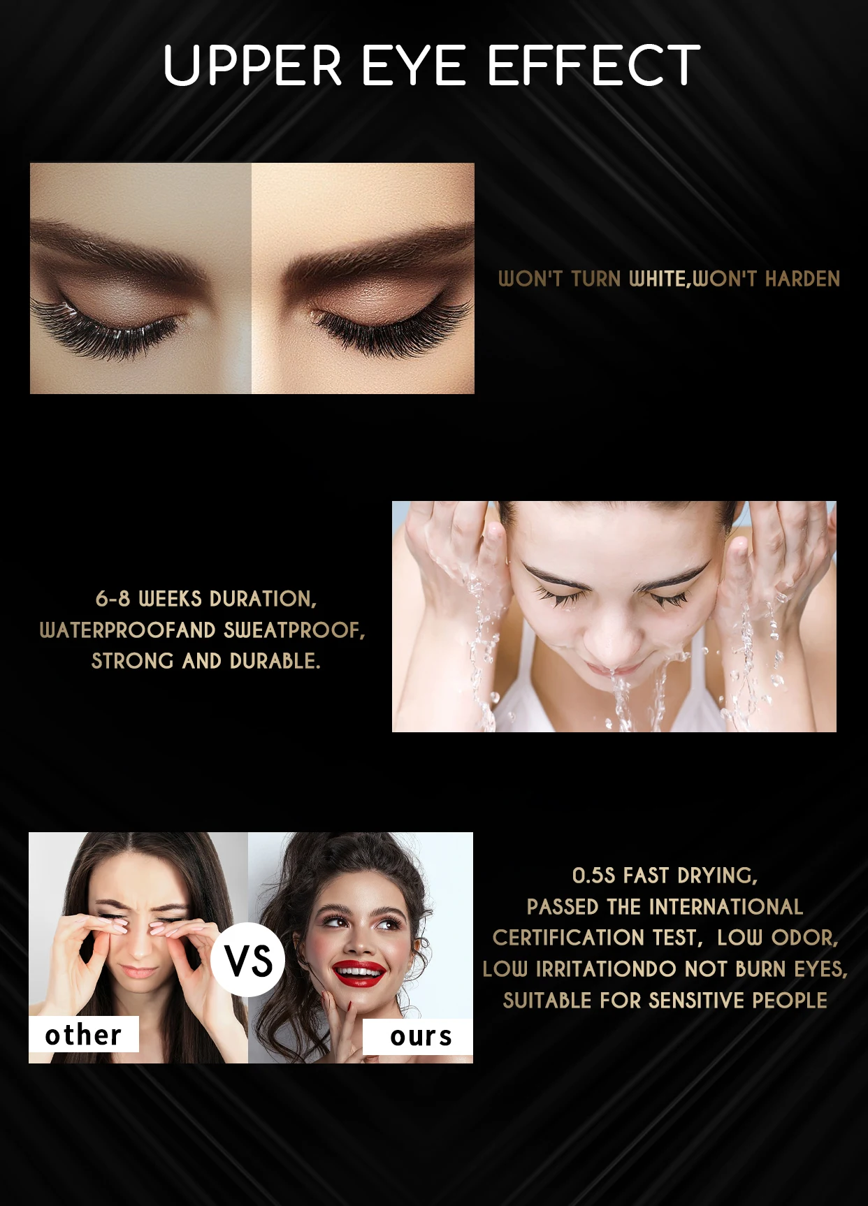 KV 0.5-1s the best eyelash extensions glue Fast Dry 5ml lashes glue waterproof fast drying Eyelash Extension Glue