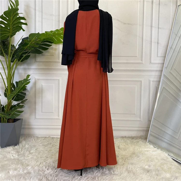 Abaya Muslim Dress for Women Dubai Turkey Solid Color Party Dress Abaya Ethnic Clothing Modest Kaftan Islamic Abaya