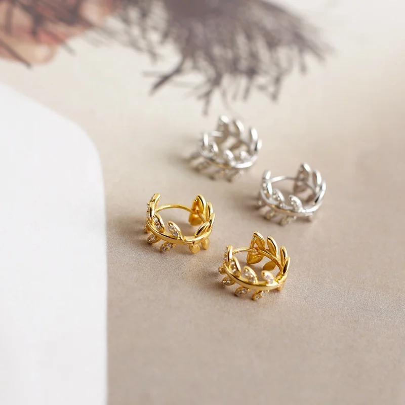 New fashion 925 sterling silver hoop earrings 18k gold plated for women