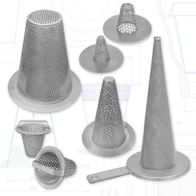 Stainless Steel Flat bottom Temporary Cone Type Strainers Manual Pipeline Strainers