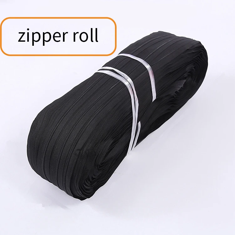 Low MOQ 5# 8# Nylon Zipper in Beige Color 200 Meters By Roll Nylon Zipper Long Chain for bags backpack luggage