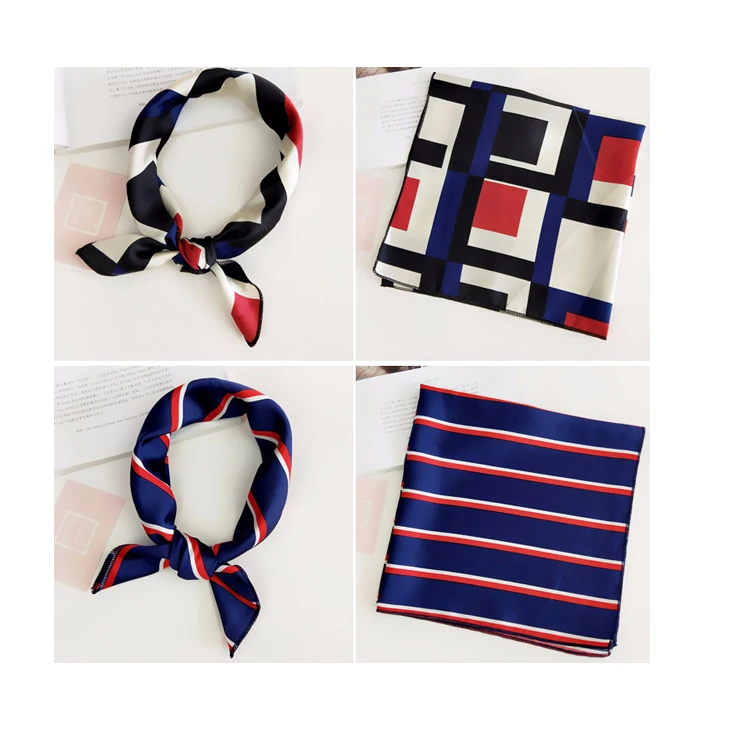 
50*50 New Spring and Summer Small Scarf Women Kerchief Lady Many colors decorative printing silk square scarf 