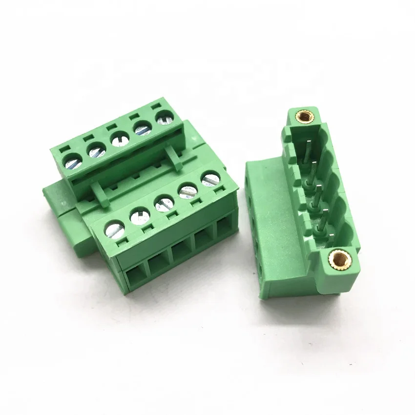 KF2EDGKR-5.08 terminal block connector Wire to wire plug in screw terminal blcoks 15A 300V WJ2EDGKRN with flange ears