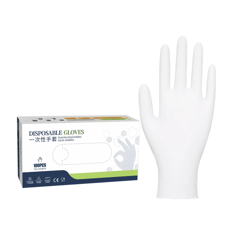 High Quality Multi-purpose Disposable Nitrile Gloves Hairdressing Kitchen Cleaning Powder Free Fingertip Textured White Gloves