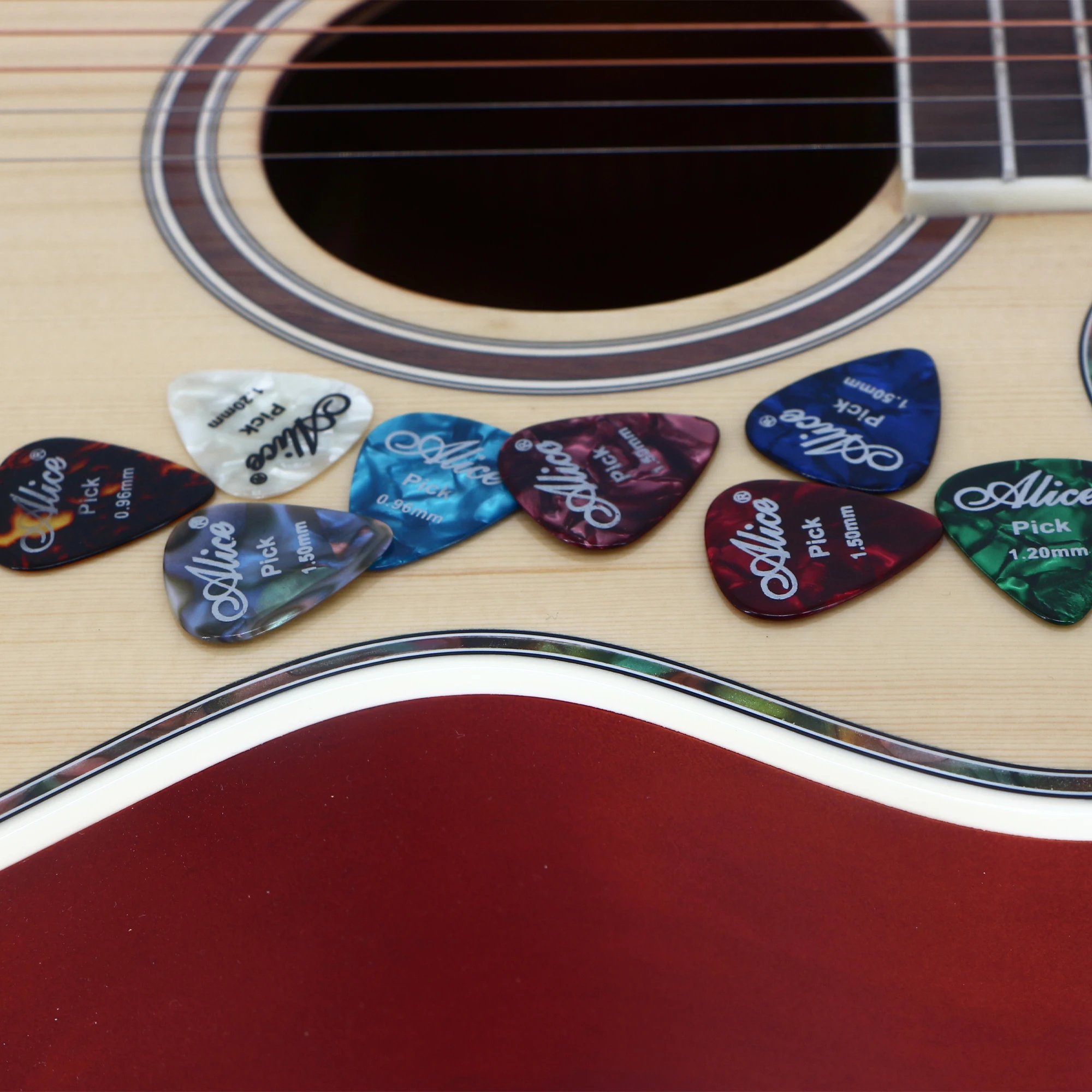 AP-100A Custom Alice Full Stone Well Resistance Guitar Pick Box Set 0.96 1.2 1.5mm Guitar Pick