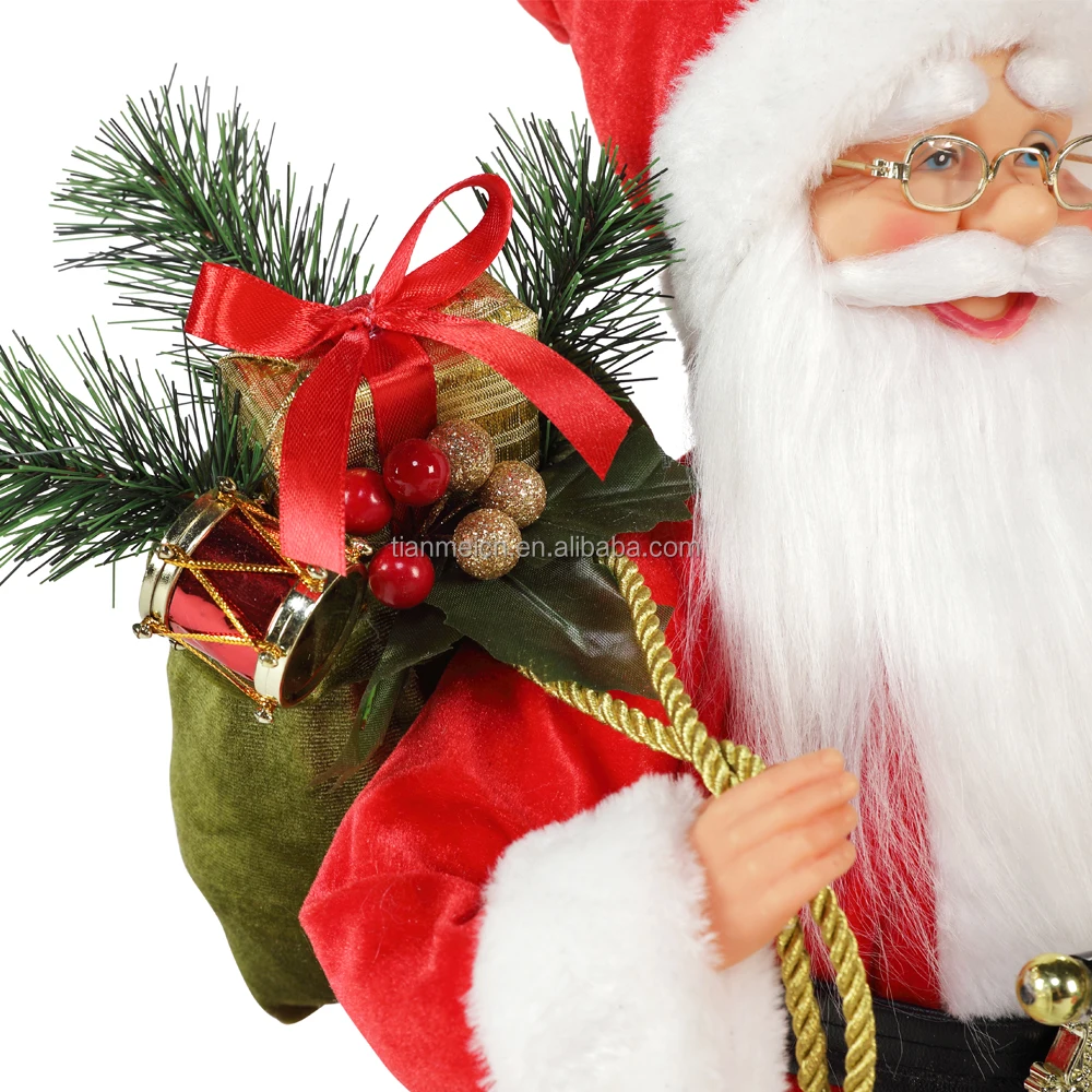 45cm santa claus sitting on tricycle  christmas decoration figurine collection fabric holiday festival custom item gifts