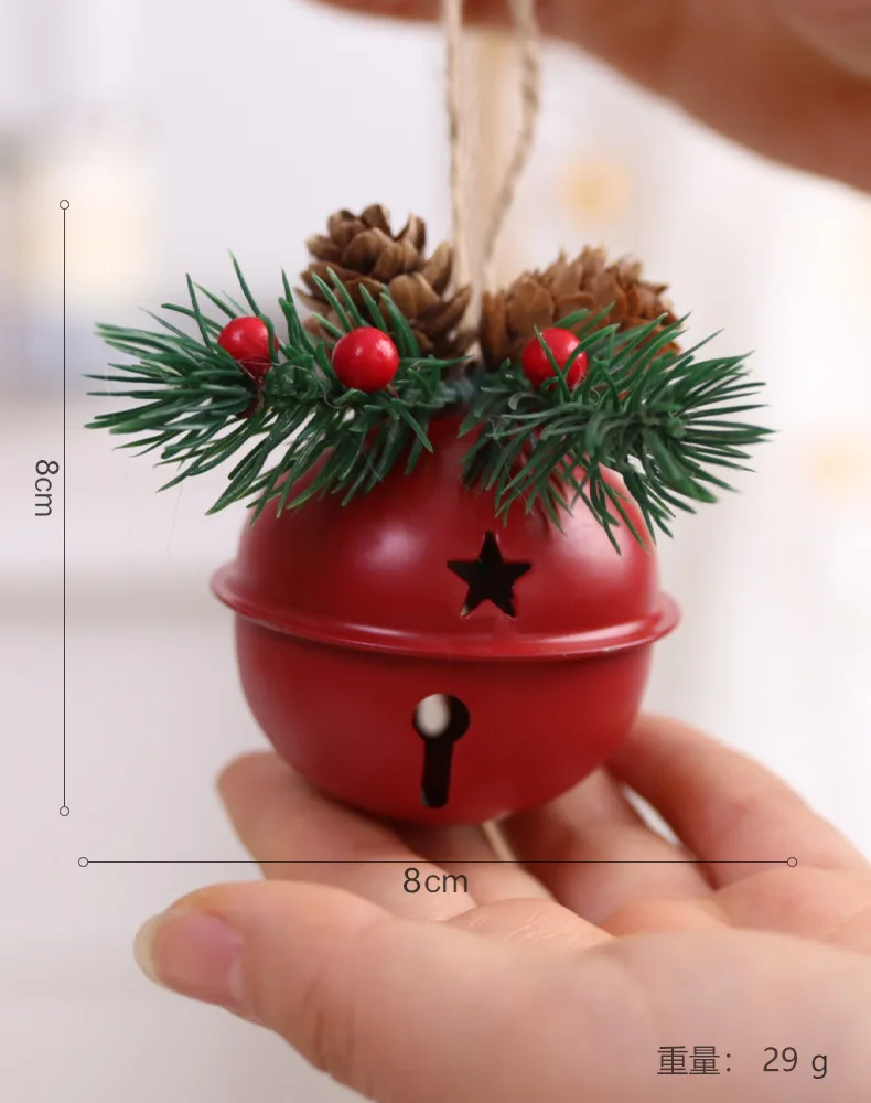 2024 Metal Christmas Bell Decor Pendant Christmas Tree Decorations for Home Outdoor Christmas Hanging Decoration Gifts