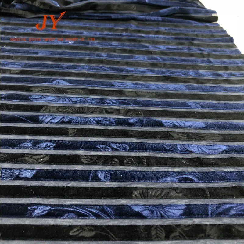 
flower pattern embossed korean spandex velvet fabric for girl clothings 