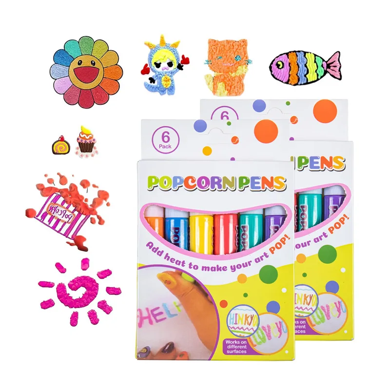 Bubble Popcorn Drawing Pen Magic Puffy 3D DIY Colorful Art Safe Kids Marker For Birthday Gifts Holiday Gifts