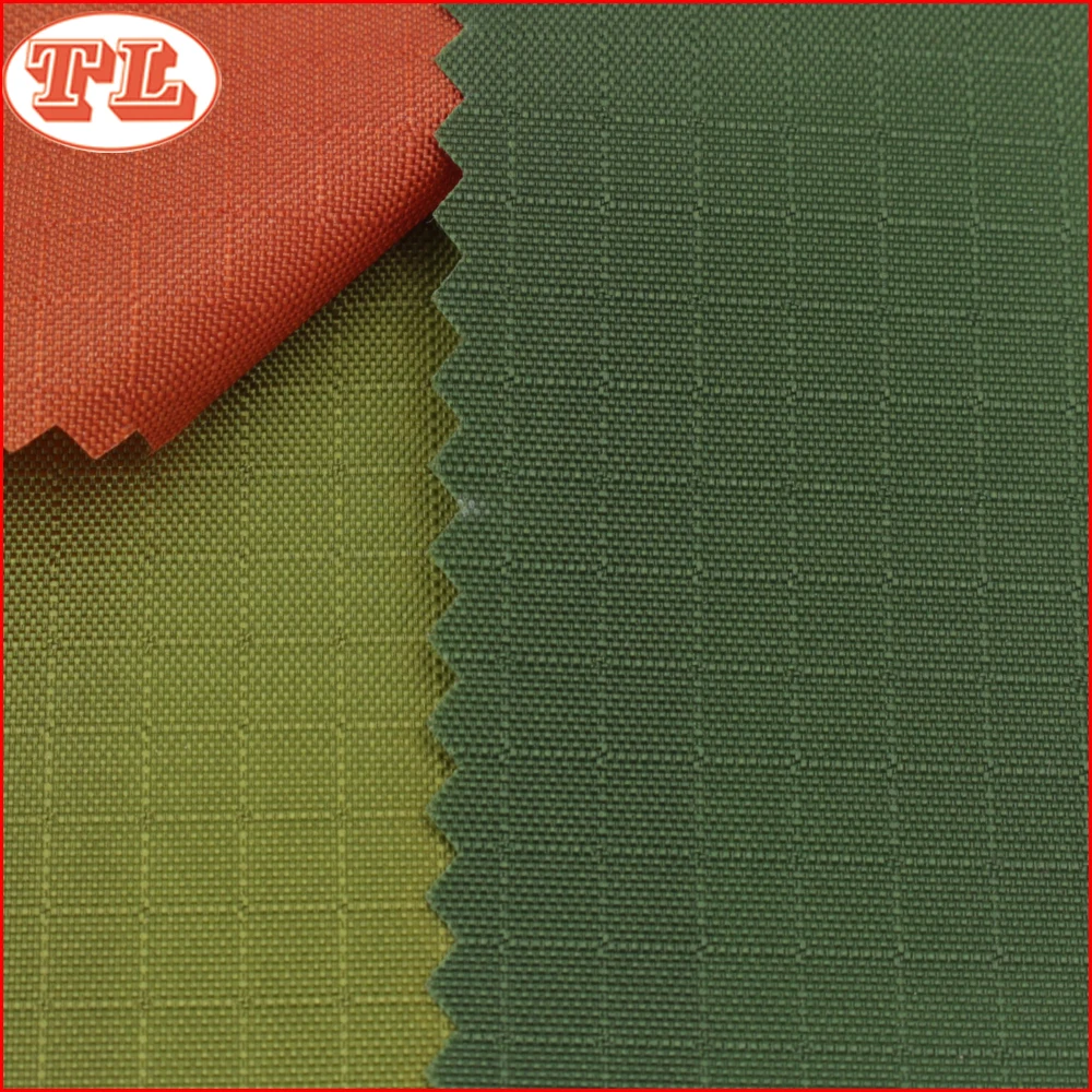 210D 0.5 grid nylon woven fabric stock lots with PU coated cover for bag