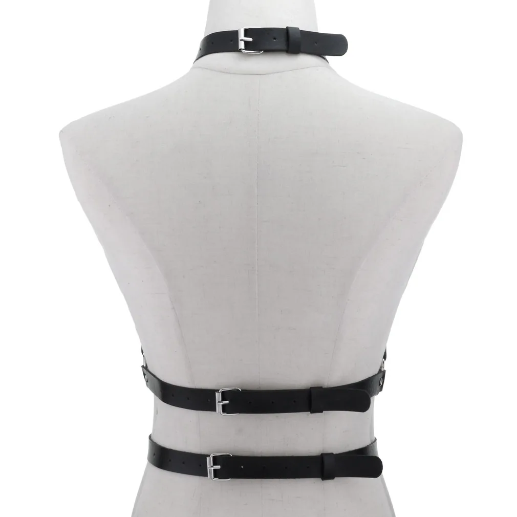 Women Leather Body Harness Chest Belt Waist Strap Sexy Body Jewelry Nightclub Rave Festival Accessories