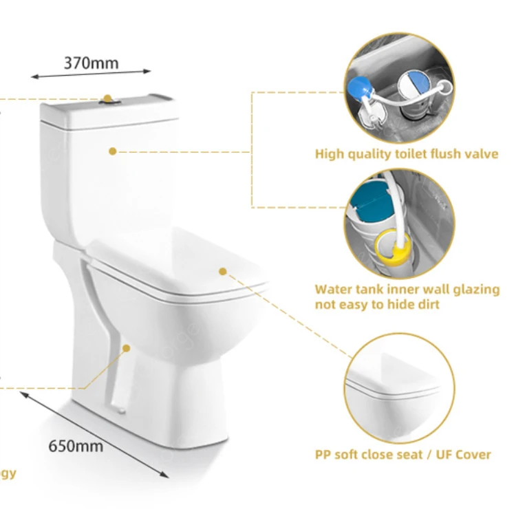 
toilet pan washdown Two piece bathroom floor mounted toilet with cistem S-trap 250mm 