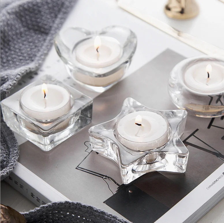 Personalized Nordic Romantic Wholesale Custom  Crystal Candle Holder With For Home Pub Party Wedding Decoration