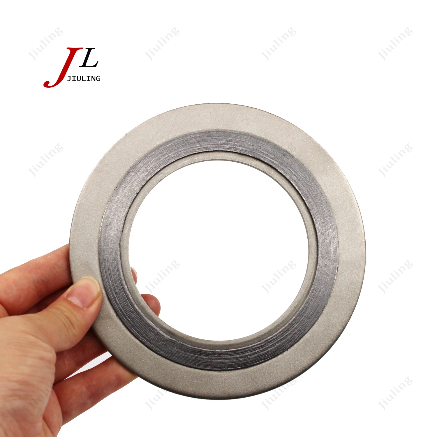 Metal graphite winding gasket manufacturer pipe flange sealing gasket type D outer and nner ring metal spiral wound gasket