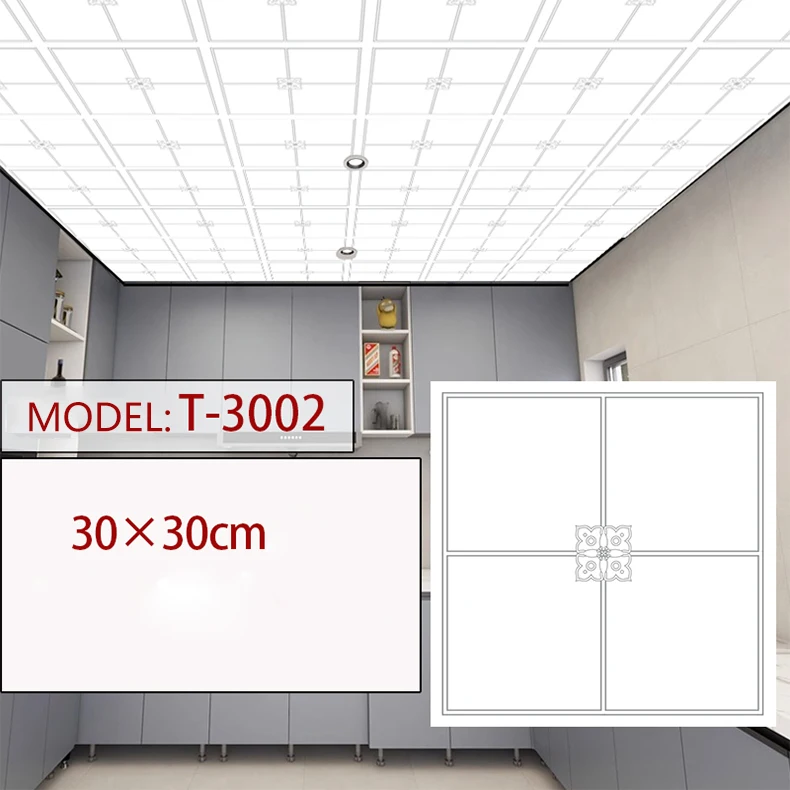 Self adhesive cheap price ceiling wallpaper 30*30 cm living room design tiles decorative ceiling wallpaper