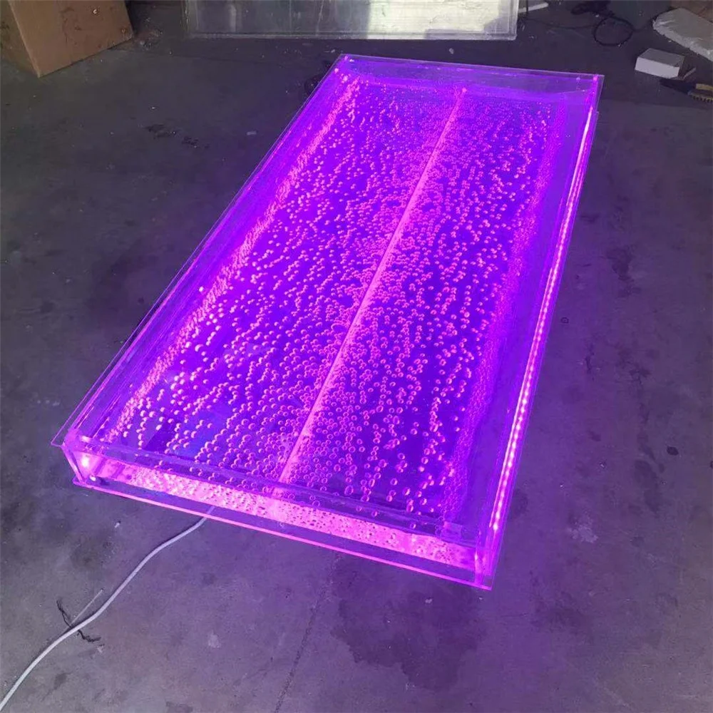 
Customized LED water bubble wall design waiting room coffee table 