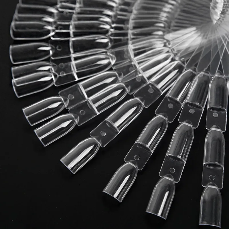 3x50pcs 150 Nail Tips Display Clear Natural Nail Polish Swatch Color Chart