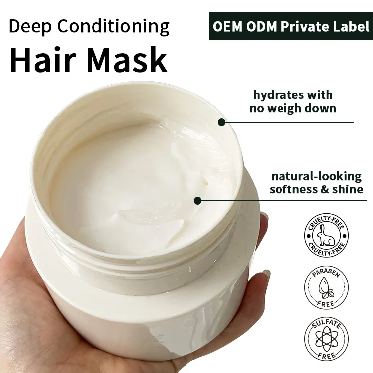 Salon Quality Private Label Hair Mask for Dry and Damaged Hair with Keratin, Biotin, and Coconut Oil, 500ml Customizable