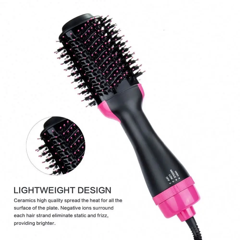 Hair Brush Private Label Flat Iron Hot Air Pick Electric Comb One Step Dryer Fast