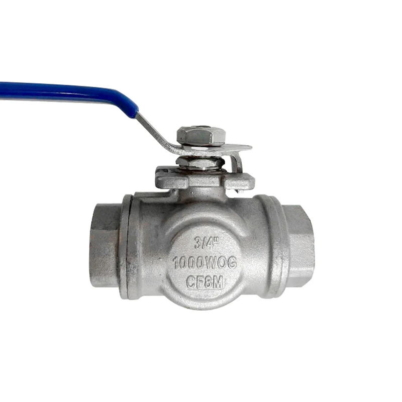 L-Type T-Type 3-Way Manual Control Valve Stainless Steel Female Three-Way Ball Valve