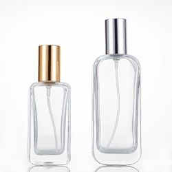 Empty luxury flat square spray perfume perfume bottle 30ml 50ml perfume glass bottle