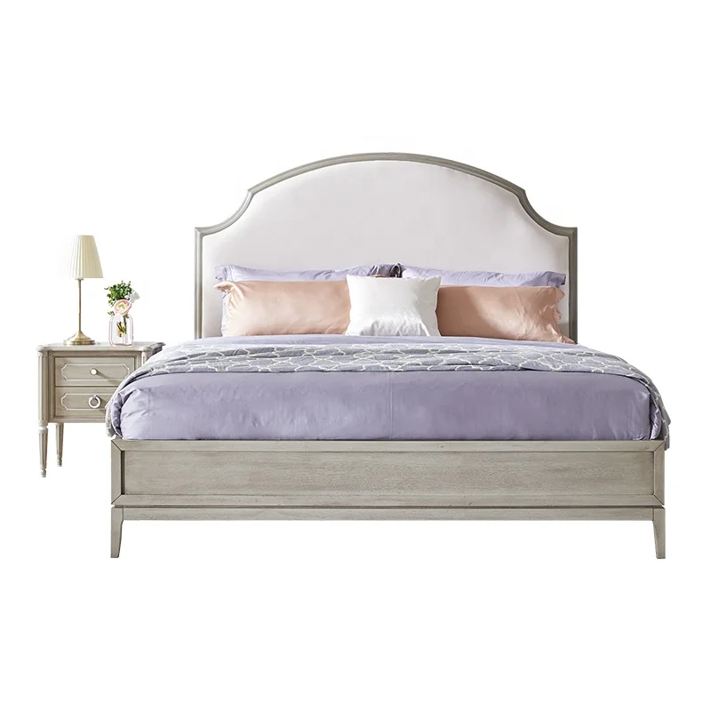 
Saivohome Bedroom Furniture 1.5m 1.8m Solid Wood Double Bed Light Luxury Wedding Wood Bed With Storage #AL-C002 