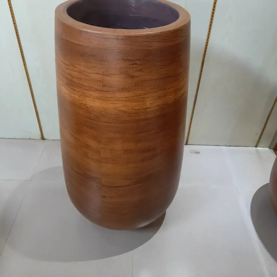 Wood Carving Handmade Fancy Style Vase Mango Wood Vase
